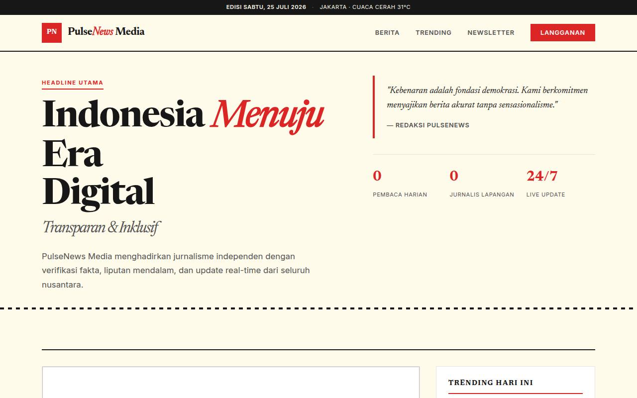 Template Website Portal Berita (News) - PulseNews Media