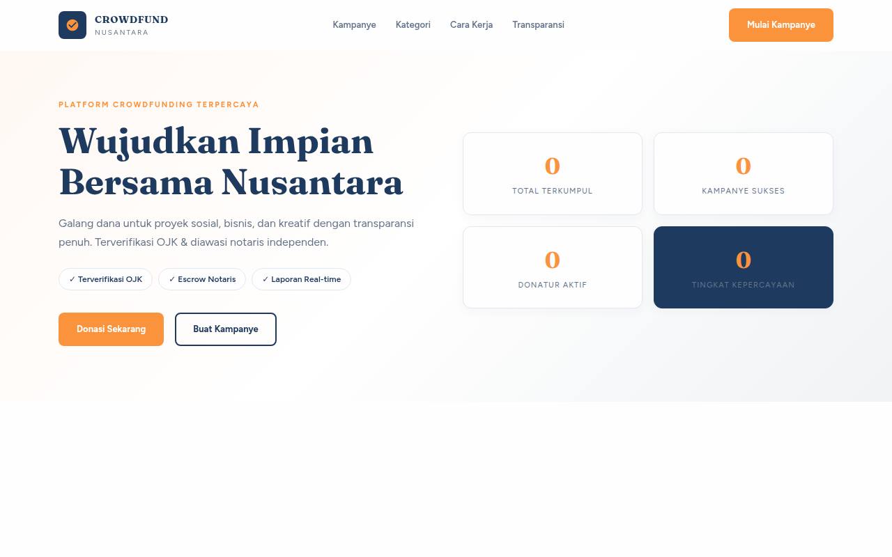 Template Website Portal Crowdfunding - CROWDFUND NUSANTARA