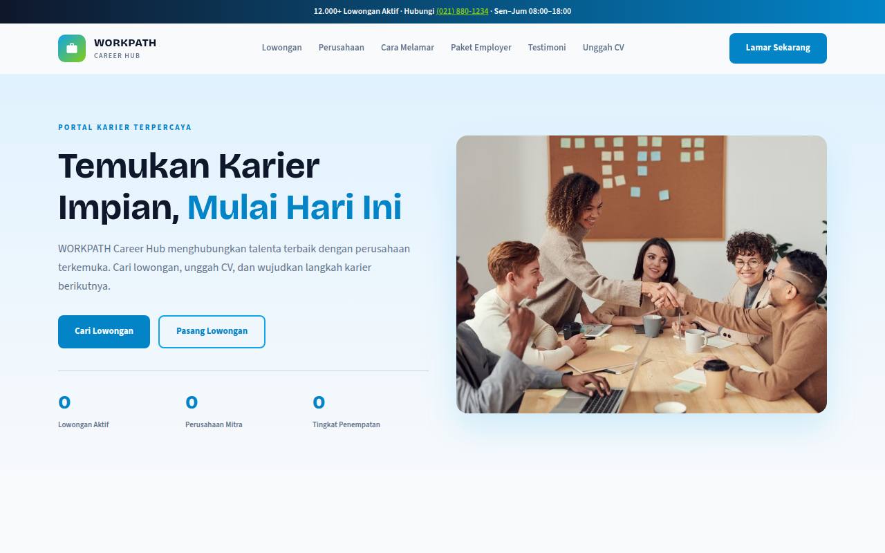 Template Website Portal Lowongan Kerja - WORKPATH Career Hub