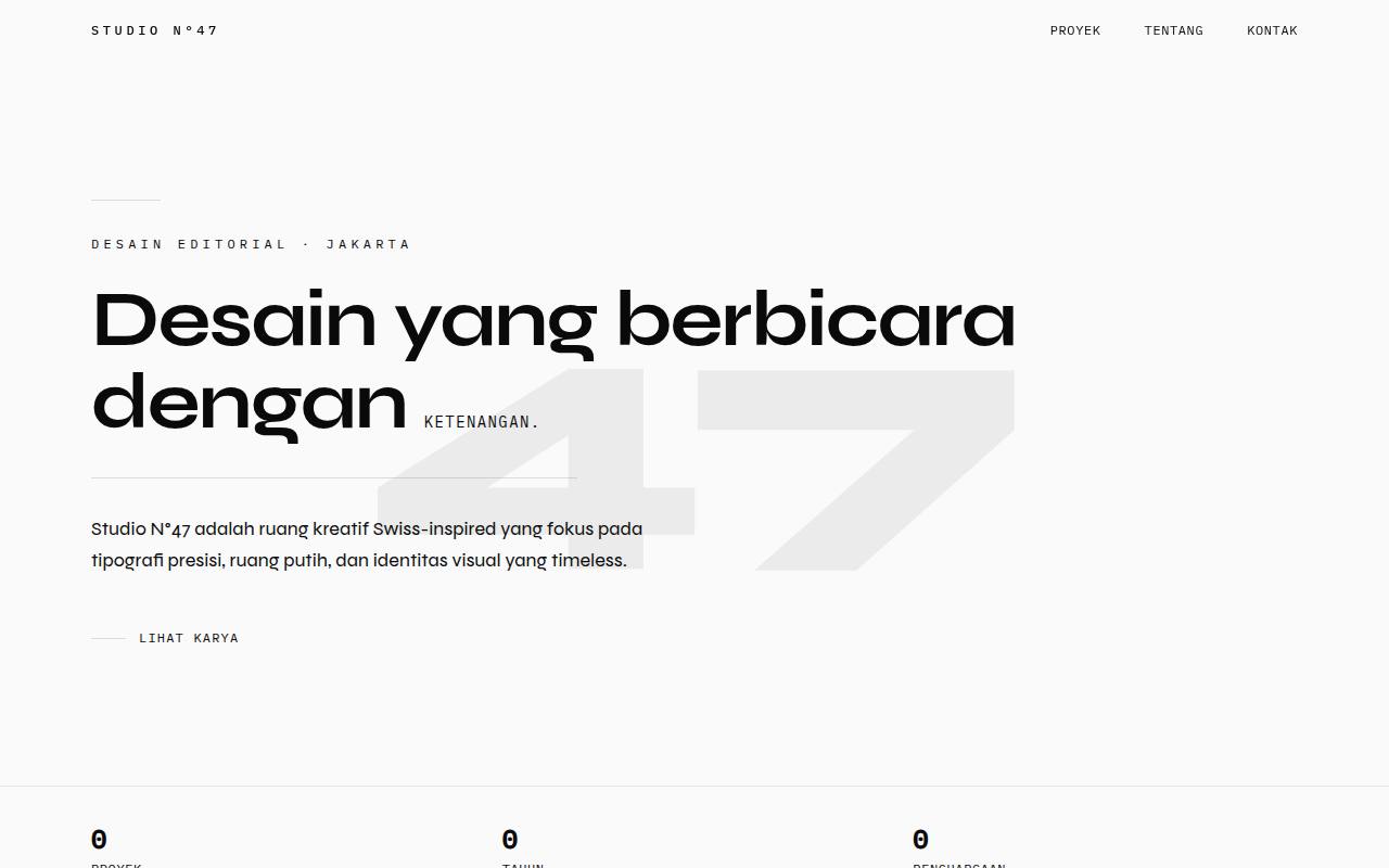 Template Website Portofolio Minimalis - Studio N°47