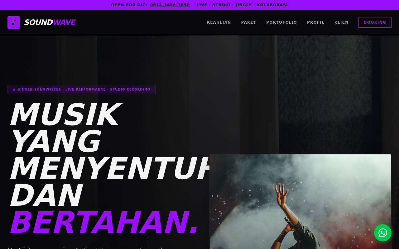 Template Website Portfolio Musisi - Portfolio Musisi