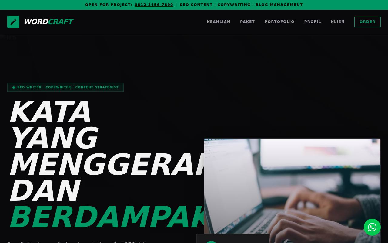 Template Website Portfolio Penulis (Blog) - Portfolio Penulis Blog
