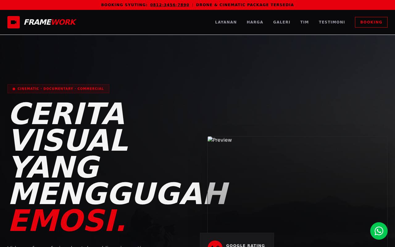Template Website Portfolio Videografer - Portfolio Videografer