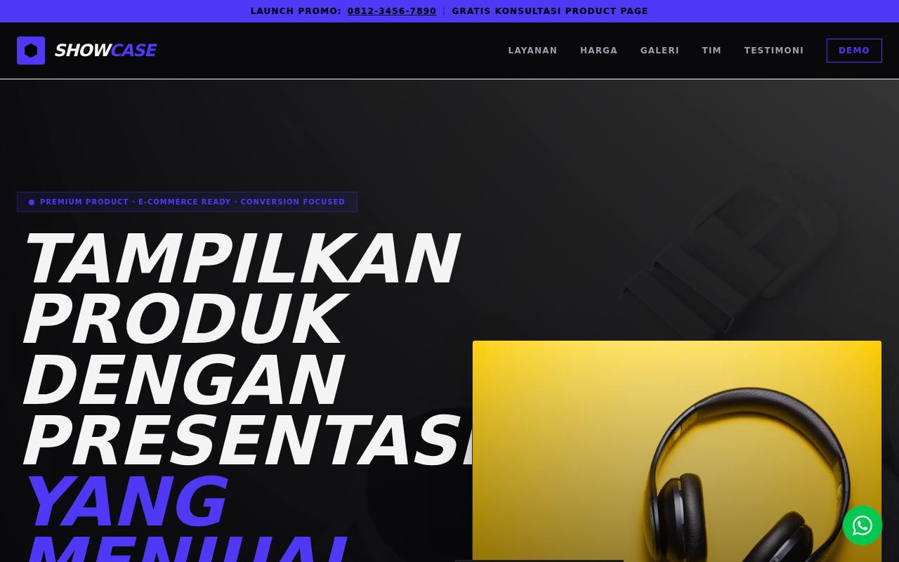 Template Website Product Showcase - Product Showcase
