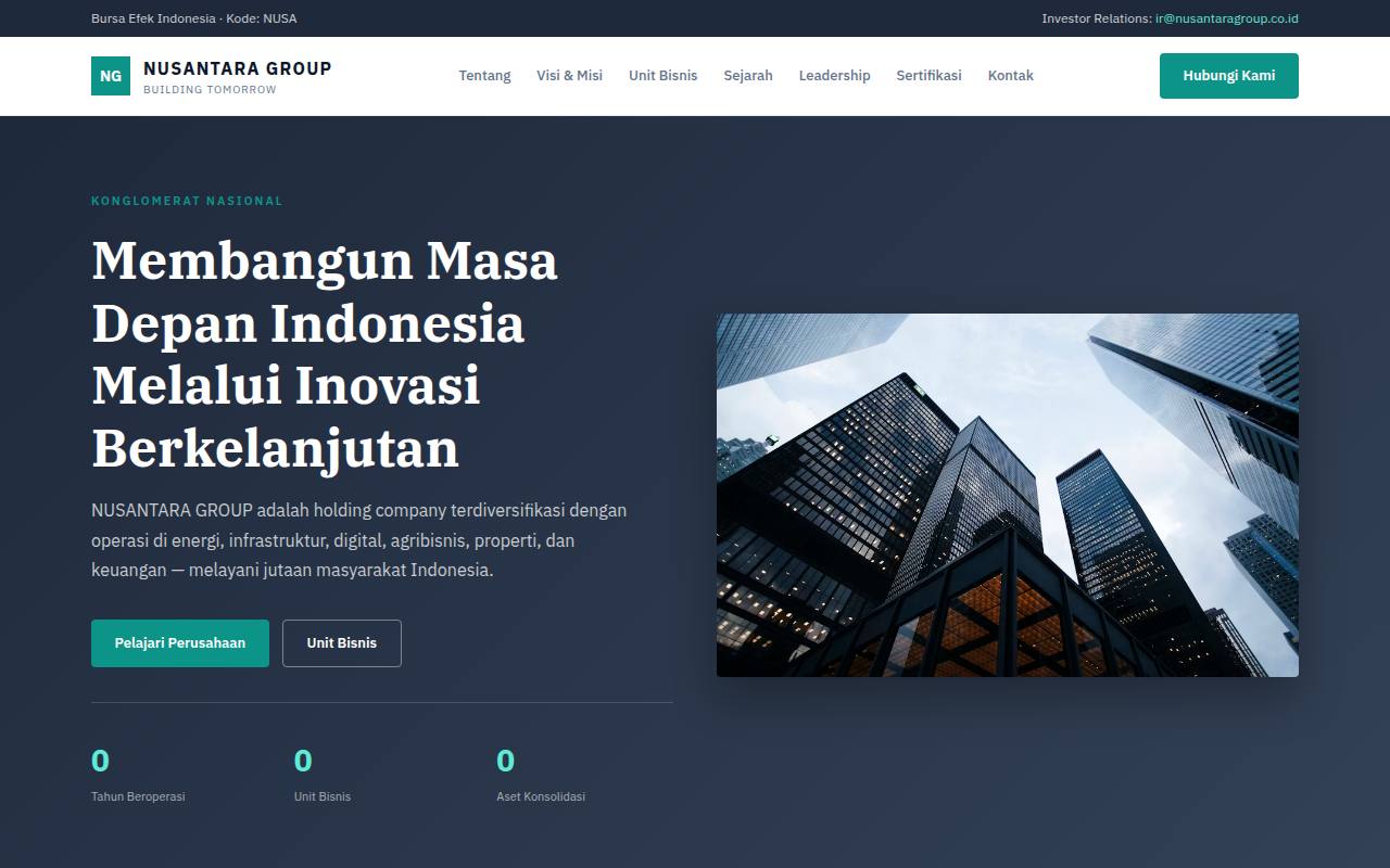 Template Website Profil Perusahaan (Corporate) - NUSANTARA GROUP