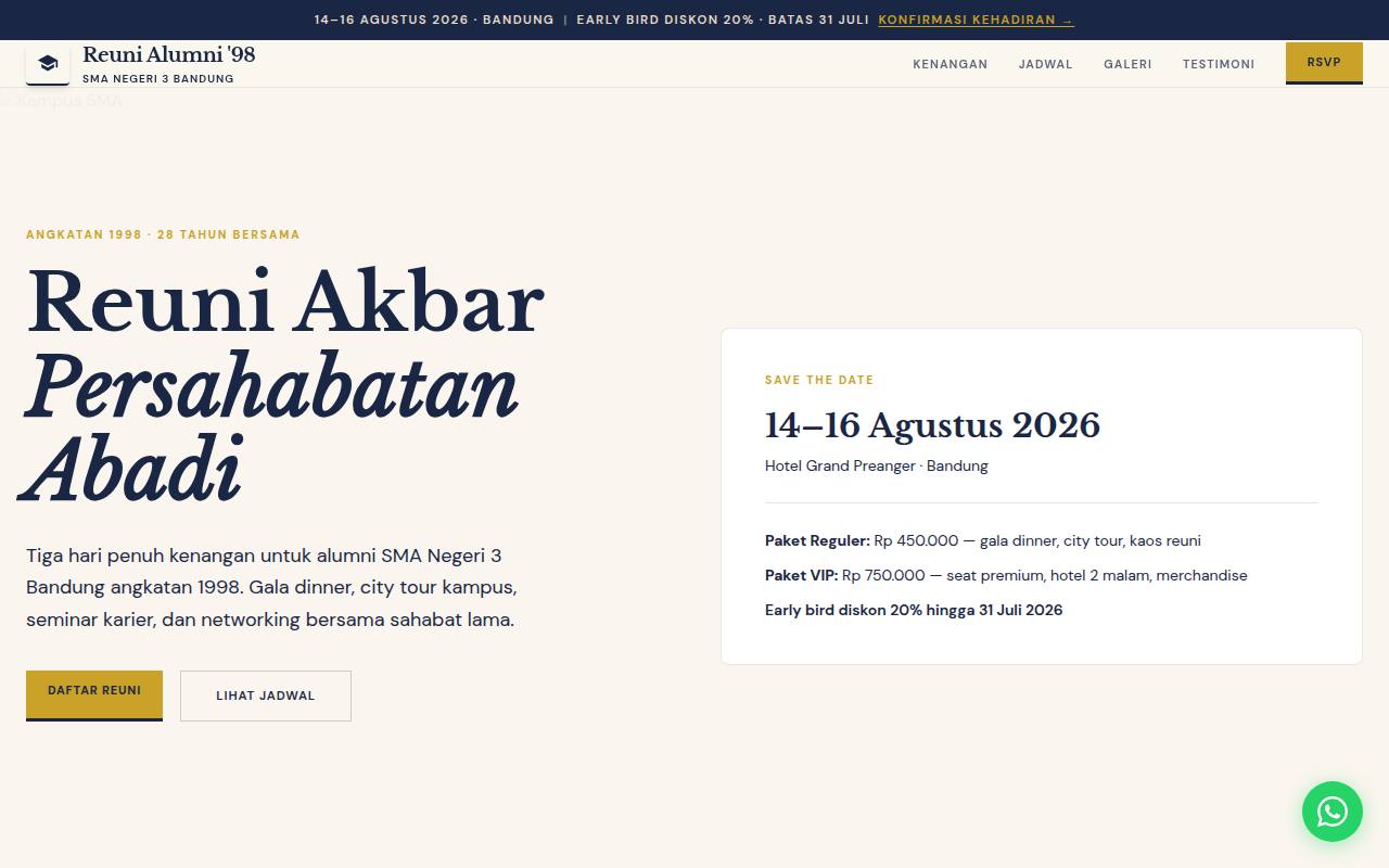 Template Website Reuni Alumni - REUNI ALUMNI '98