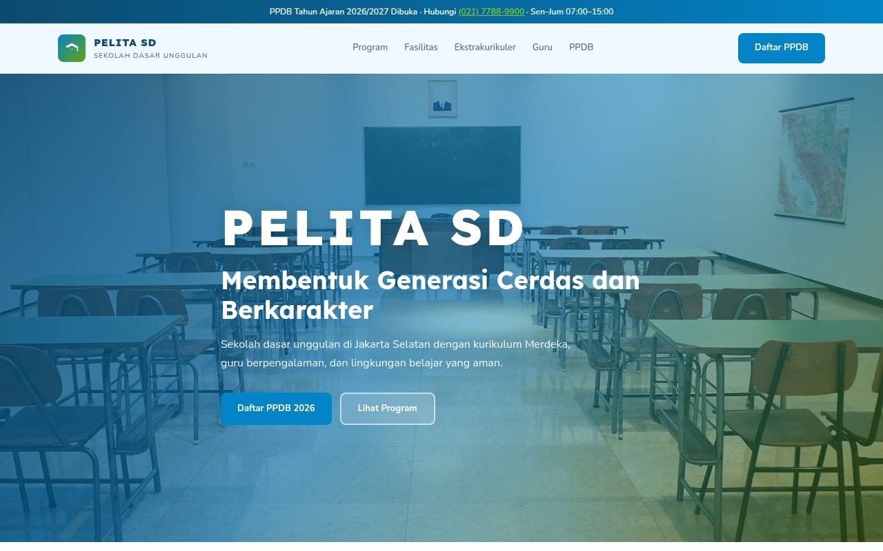 Template Website Sekolah Dasar (SD) - PELITA SD