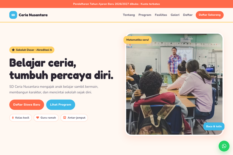 Template Website Sekolah Dasar SD - Ceria Nusantara