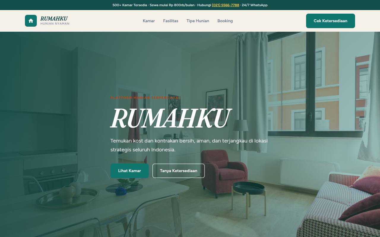 Template Website Sewa Kost & Kontrakan - RUMAHKU