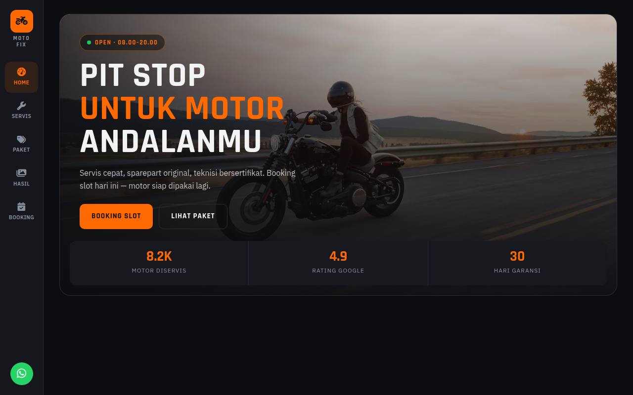 Template Website Bengkel Motor — MotoFix Garage - Web Template