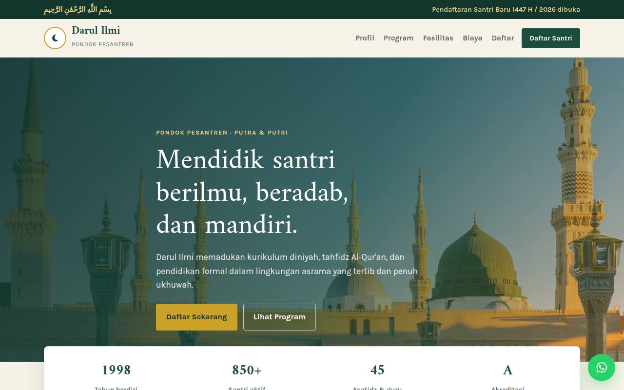 Template Website Pesantren — Darul Ilmi - Web Template