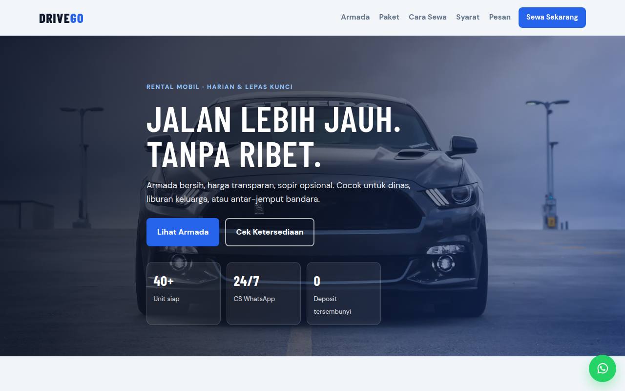Template Website Rental Mobil — DriveGo - Web Template