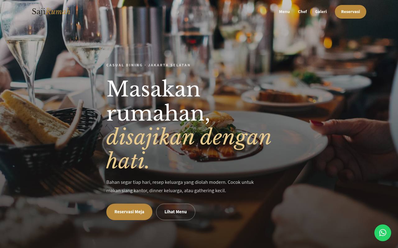 Template Website Restoran Casual Dining — Saji Rumah - Web Template