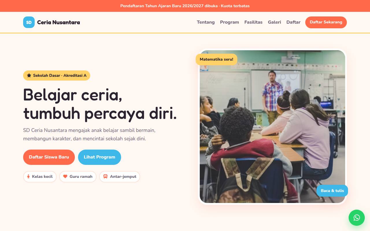 Template Website Sekolah Dasar SD — Ceria Nusantara - Web Template