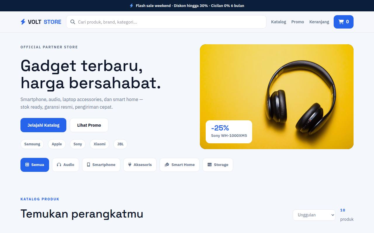 Template Website Elektronik — VoltStore - Web Template