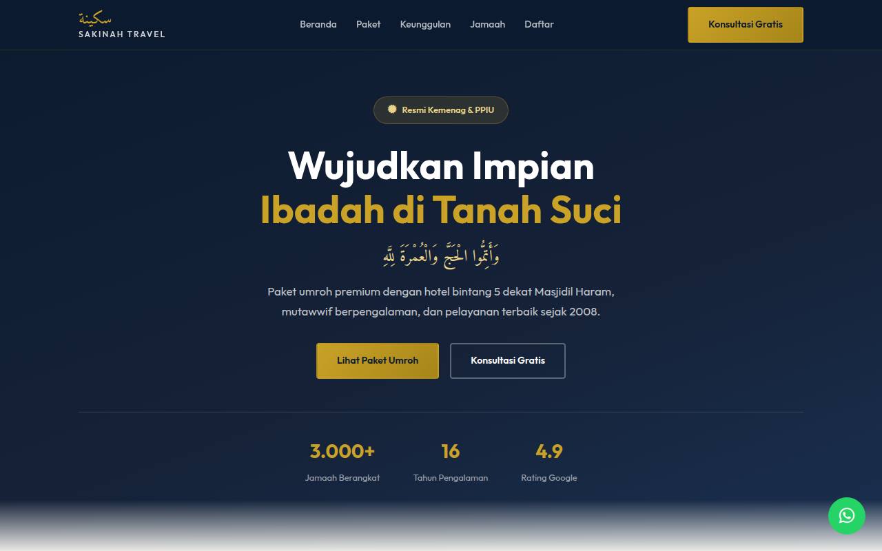 Template Website Travel Umroh — Sakinah Travel - Web Template