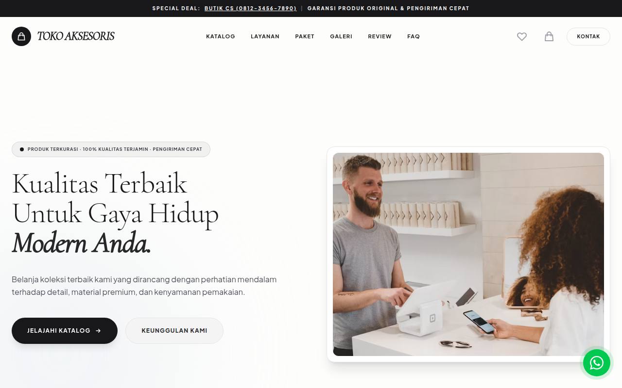 Template Website Toko Aksesoris - Toko Aksesoris Template (Light Mode)