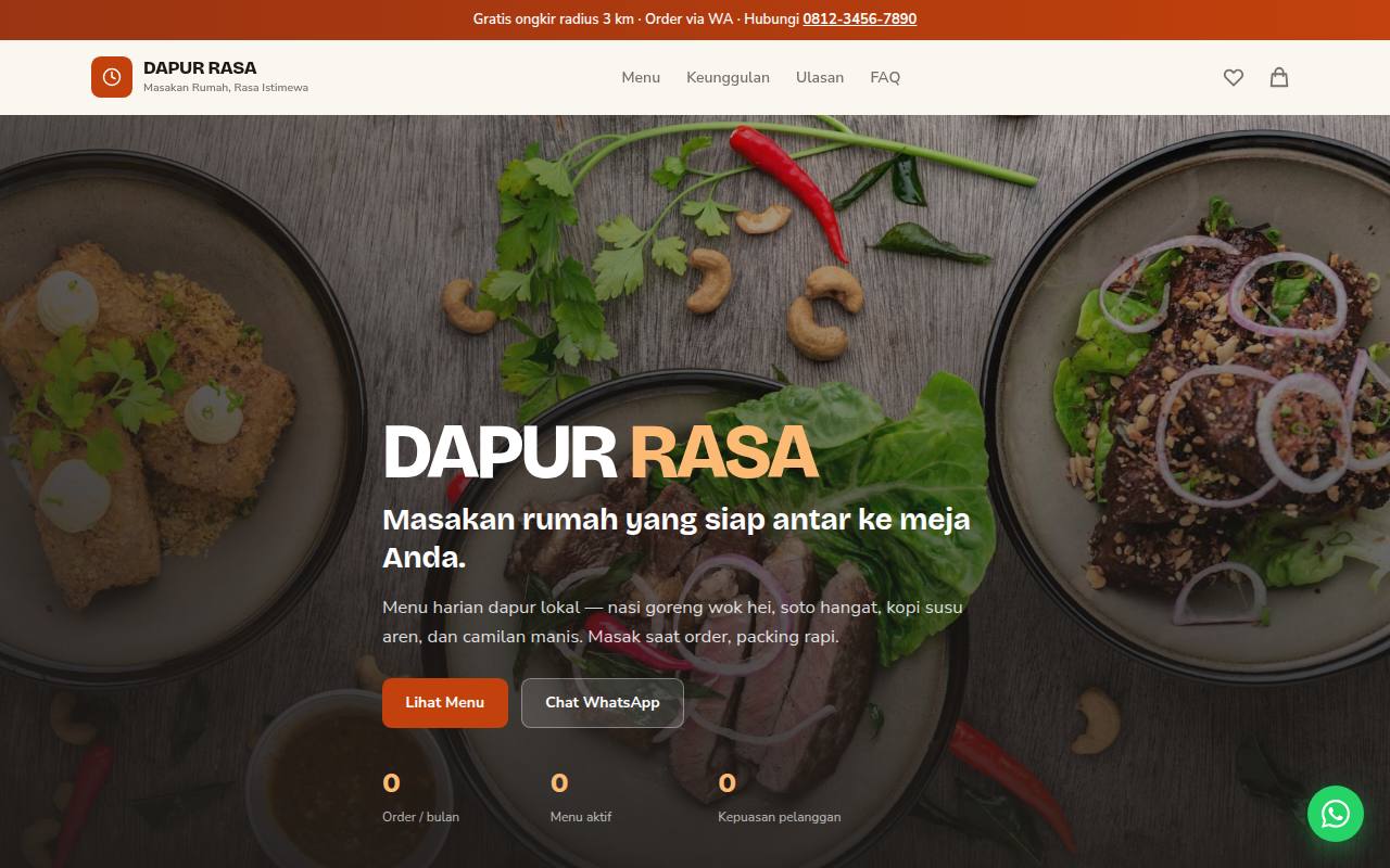 Template Website Toko Makanan & Minuman - DAPUR RASA