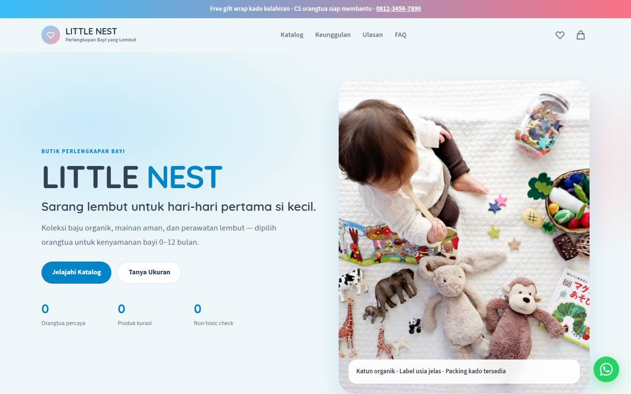 Template Website Toko Perlengkapan Bayi - LITTLE NEST