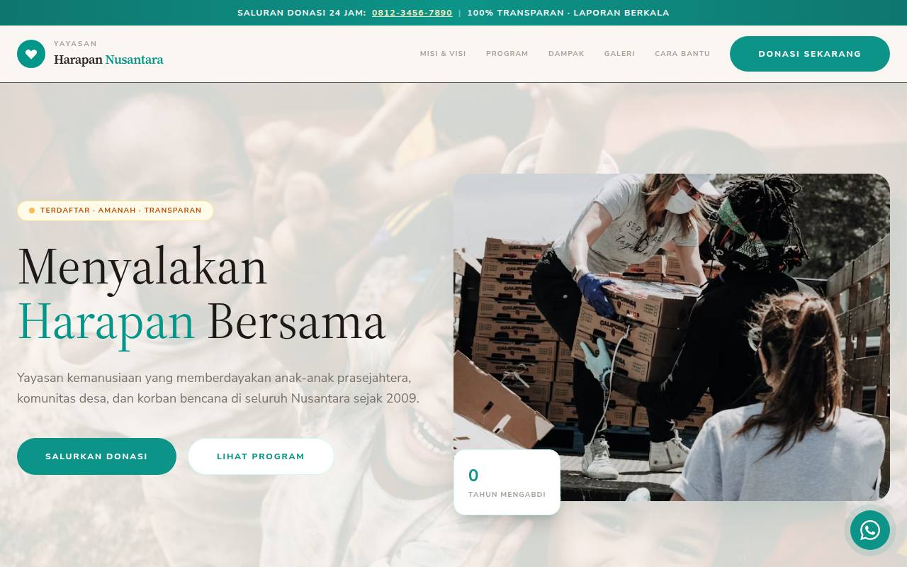 Template Website Yayasan Sosial - YAYASAN HARAPAN NUSANTARA