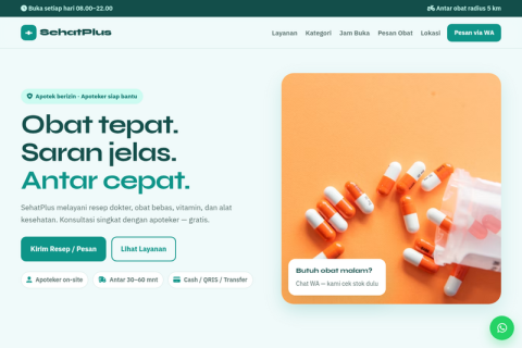 Template Website Apotek Farmasi - SehatPlus