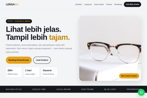 Template Website Optik Kacamata - LensaKu
