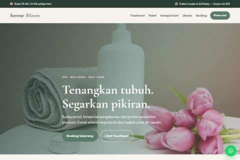Template Website Spa & Wellness - Serene Bloom