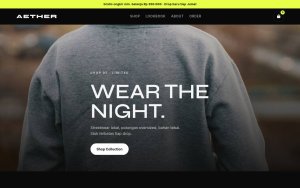 Template Website Fashion Streetwear — Aether Wear - Web Template